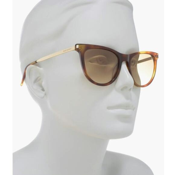 Saint Laurent 54mm Cat Eye Sunglasses Havana Brown - Picture 1 of 6